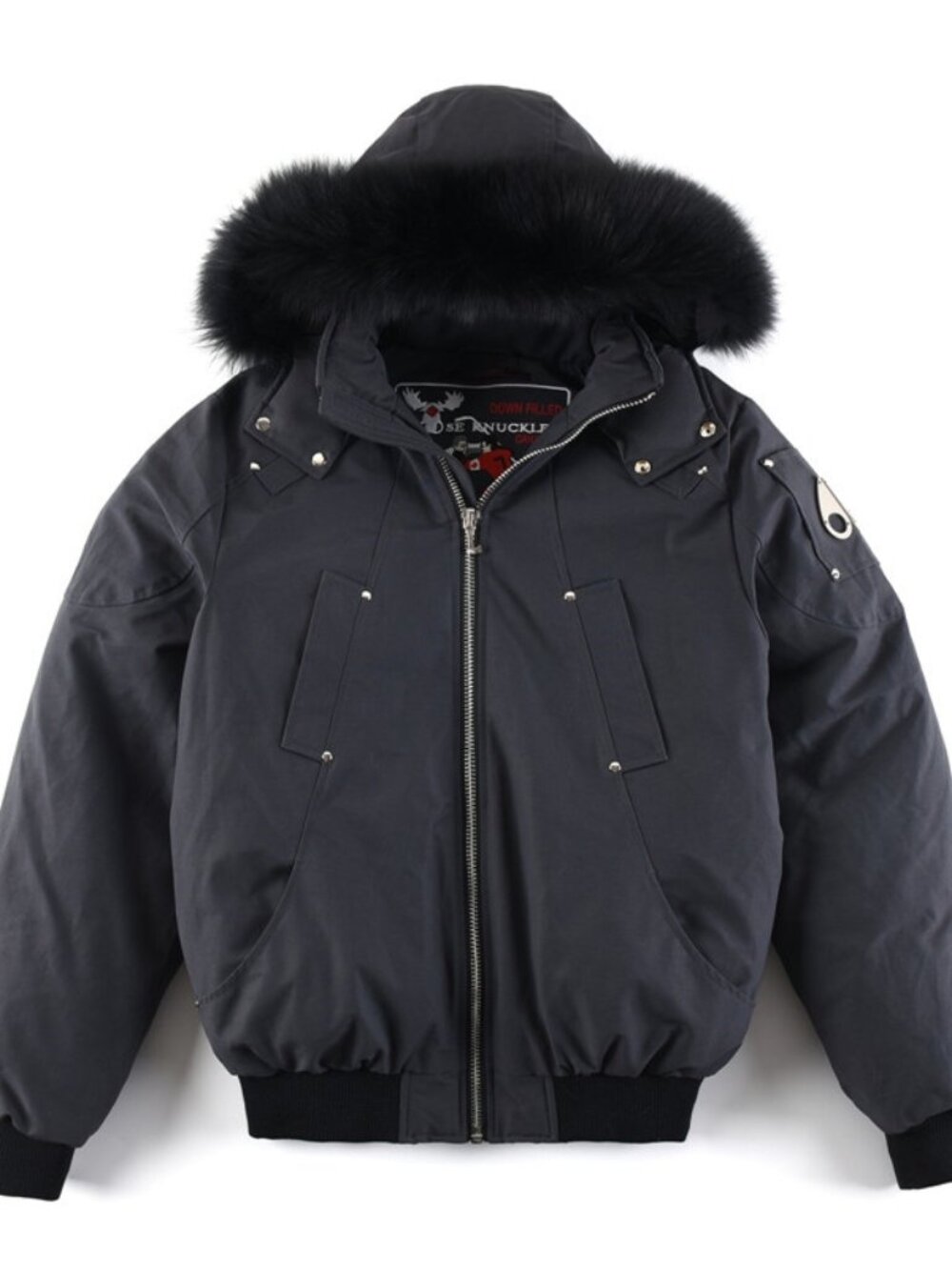 Moose Knuckles Ballistic Black Hooded Down Jacket
